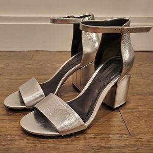 Alexander Wang Abby Silver metallic leather heel